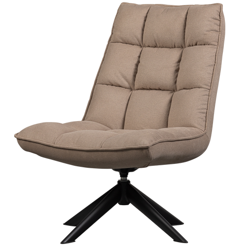 WOOOD draaifauteuil Jouke - Polyester - Zand - 97x70x85
