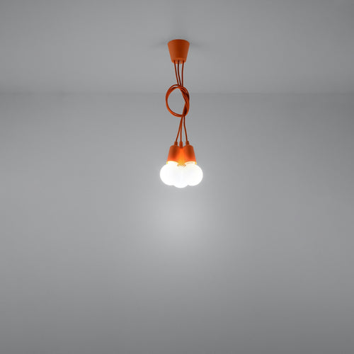 Sollux Lighting Hanglamp DIEGO 3 oranje - 15x15x90cm