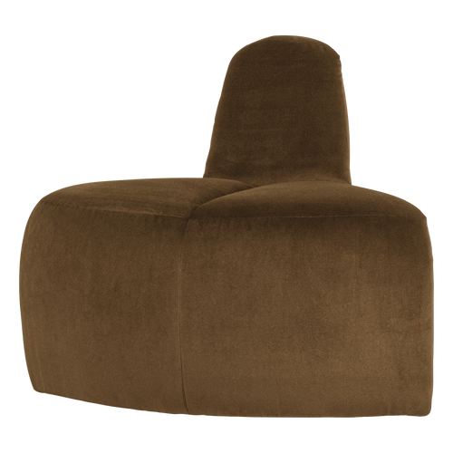 WOOOD eetbank hoek rond rugleuning Mojo - Velvet - Honinggeel - 83x73x73