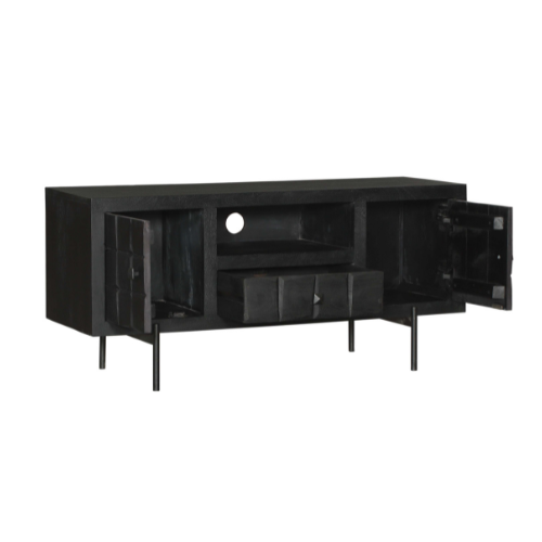 StarFurn Tv-Meubel Brandy - Zwart Mangohout - 120x40x55cm