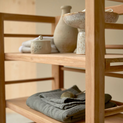 Tikamoon Laag opbergrek in massief teakhout - Naturel - vtwonen shop