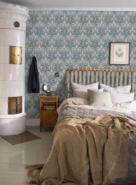 Borastapeter behang vintage bloemen in art nouveau stijl vergrijsd blauw - 53 cm x 10.05 m - 660409 - vtwonen shop