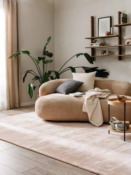 benuta viskose vloerkleed Nela - roze - 160x230 cm
