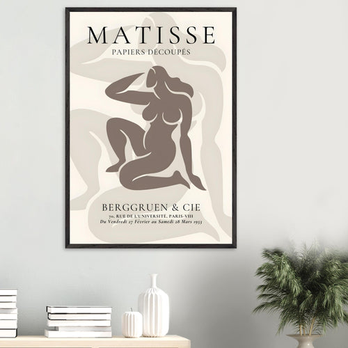 Artfulprints Poster Matisse - Shapes of her   - 70x100 cm - Taupe