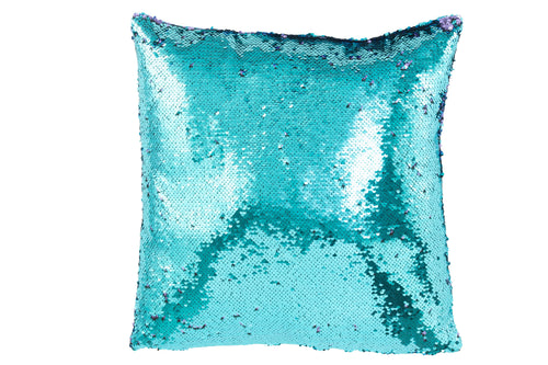 J-Line kussen Omkeerbaar Sequin - textiel - blauw/paars