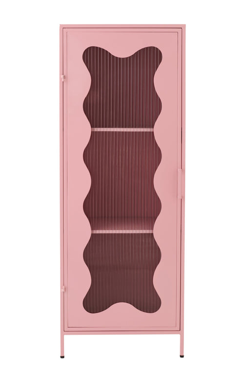 J-Line kast Golf - ijzer/glas - lichtroze