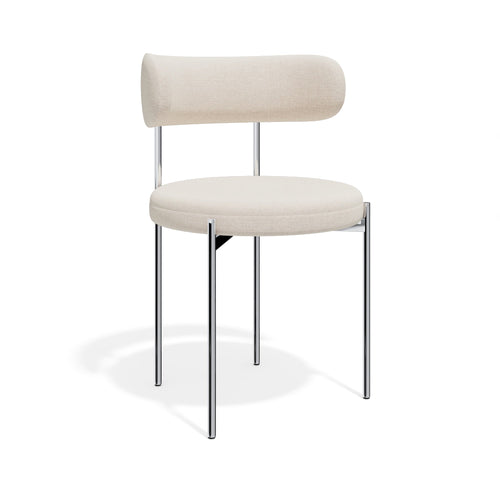 Premium Interiors - Set van 2 stoelen MUSE - zacht aanvoelende geweven stof crème 52cm