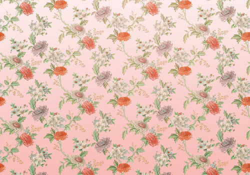 Sanders & Sanders fotobehang bloemen roze en groen - 400 x 280 cm - 611866
