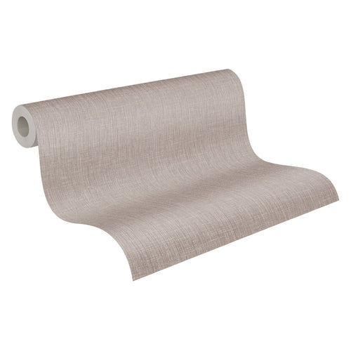 Livingwalls behang linnenstructuur taupe grijs - 53 cm x 10.05 m - AS-379524