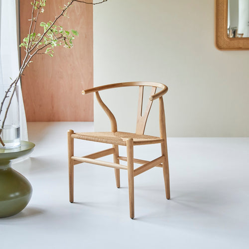 Tikamoon Stoel van licht massief teakhout met vlechtwerk - Naturel - vtwonen shop