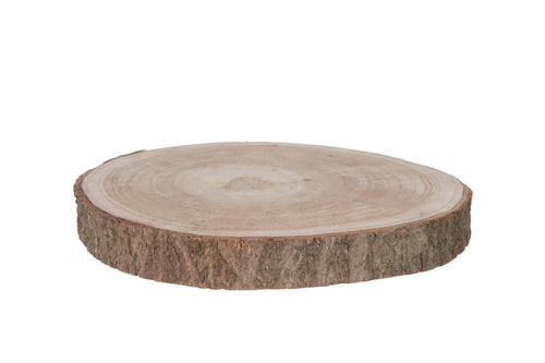 J-Line Paulownia decoratief schors - schijf - hout - naturel - small - woonaccessoires - vtwonen shop