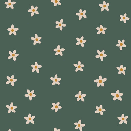 ESTAhome behang madeliefjes donkergroen - 53 cm x 10.05 m - 131116