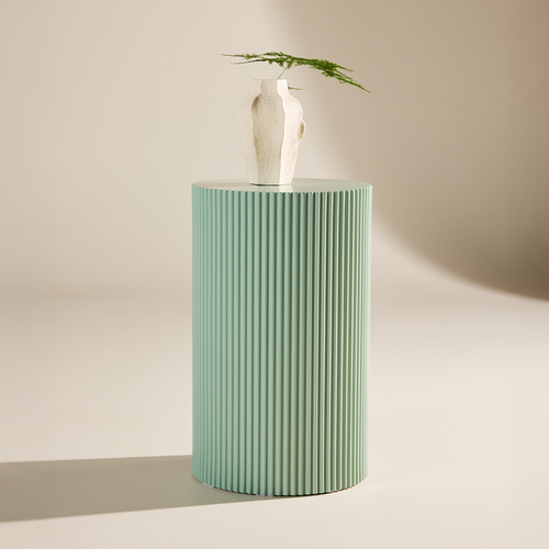 Nest living Asa Houten Bijzettafel Lichtgroen - Ø 31 cm