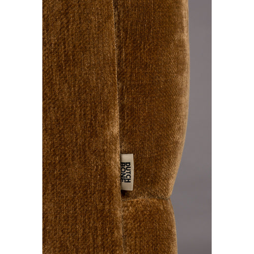 Dutchbone Douglas 3-zitsbank Velours Cognac Bruin - vtwonen shop