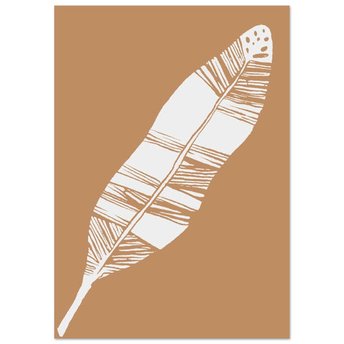 Artfulprints Poster Boho – Desert feather   - A4 21x29.7 cm - Bruin