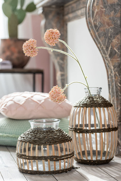 J-Line kussen Golvende Ruiten - katoen - lichtroze - vtwonen shop