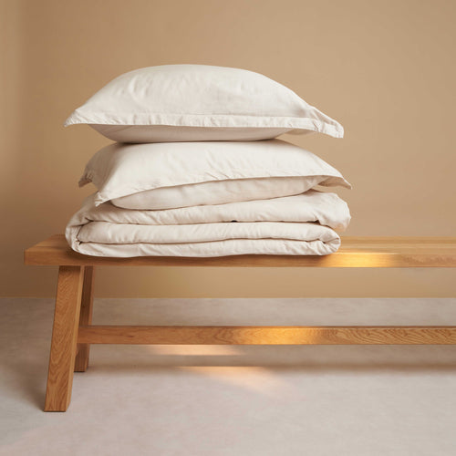 Coco & Cici - Tencel Twill Dekbedovertrek 220 x 260 cm - 2 Persoons Beddengoed - Beige - Lyocell - Ritssluiting & Extra Zacht - 2 Kussenslopen (60x70) - vtwonen shop