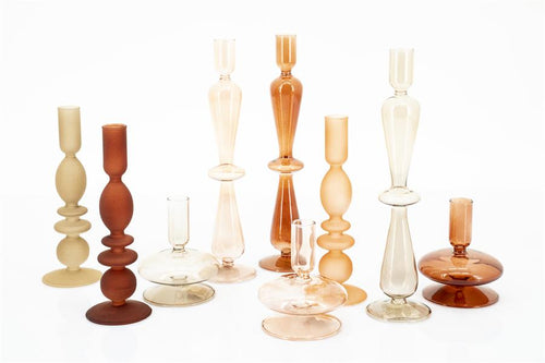 FurniLux Kandelaar Aurora set van 3 -  peach - 7.5x7.5x31cm - vtwonen shop