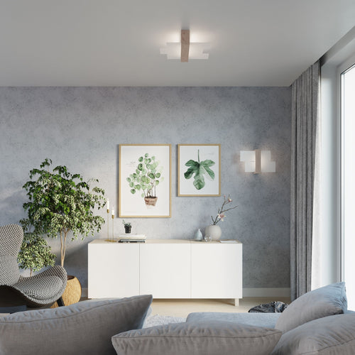 Sollux Lighting Wandlamp FENIKS 1 natuurlijk hout - 43x12x30cm