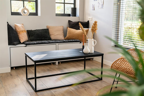 MaximaVida rechthoekige salontafel Chicago XL zwart 120 cm - pinewood fineer - vtwonen shop