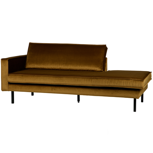 BePureHome daybed links Rodeo - Velvet - Honinggeel - 85x203x86 - vtwonen shop