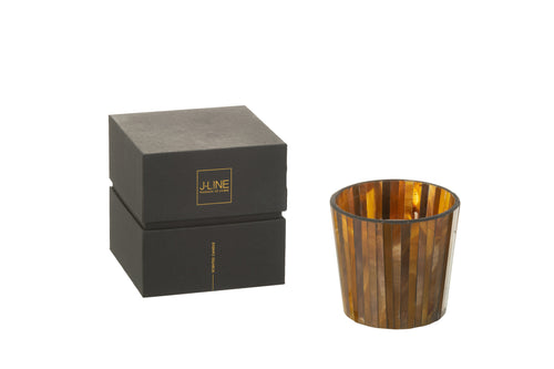 J-Line geurkaars Noa - Zesty Sunburst - glas - oker - small - 35U