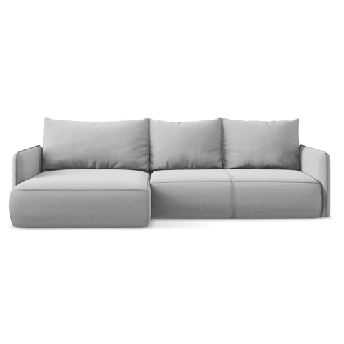 LaMiaSofa hoekbank links Palermo - velours - grijs - 240x148x86