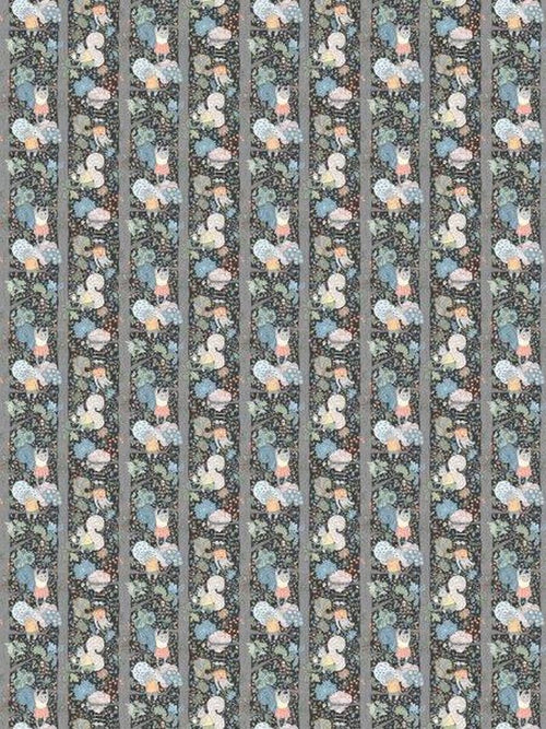 Borastapeter behang bos met bosdieren vergrijsd blauw - 53 cm x 10.05 m - 660771 - vtwonen shop