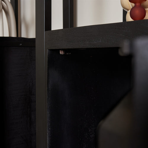 StarFurn Boekenkast Boaz - Rechthoek Zwart Hout - 55x45x200cm - vtwonen shop