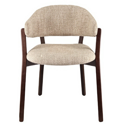 DÉJA Living Eetkamerstoel Uppsala - Taupe/Walnoot - Set van 2