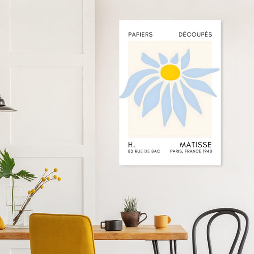 Artfulprints Poster met Lijst Matisse – Deep sea dance light blue   - 30x40 cm - Blauw