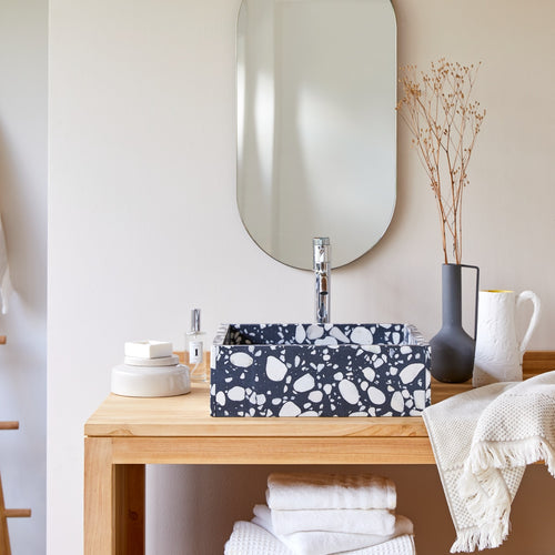 Tikamoon Waskom van premium terrazzo b. 40 cm - Zwart