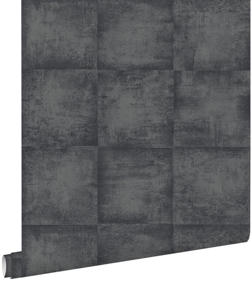 ESTAhome behang betonlook zwart - 53 cm x 10.05 m - 138204