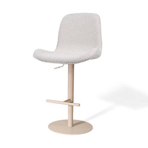 Nolon Niva-Fé tulp barkruk bouclé beige - verstelbaar - beige poten