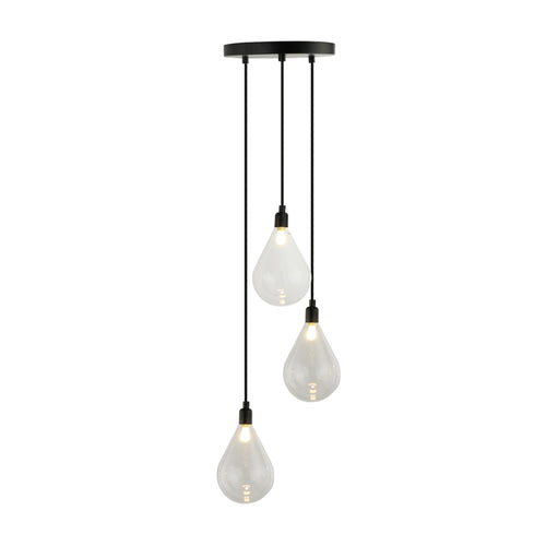 HOME DELUXE Hanglamp van glas CELIA Transparant - 3-lichts - vtwonen shop