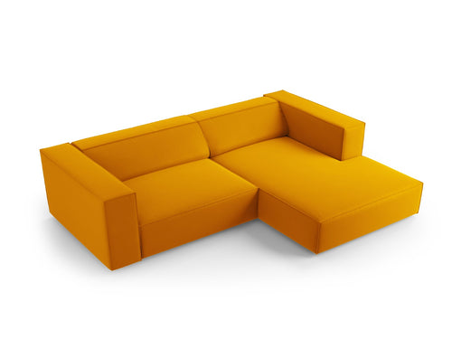 Cosmopolitan Design rechter hoekbank Arendal 3-zits, flueel, geel - 166x224x70cm