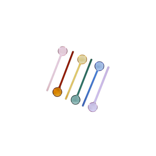 Ona - Koffielepel glas multikleur Tilly - Set van 6