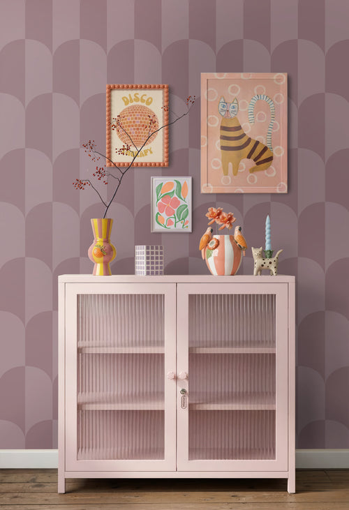 ESTAhome behang art deco bogen paars - 50 x 900 cm - 131237