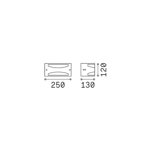 Ideal Lux REX Buitenwandlamp, vlak inbouw, zwart, 1x E27, IP44