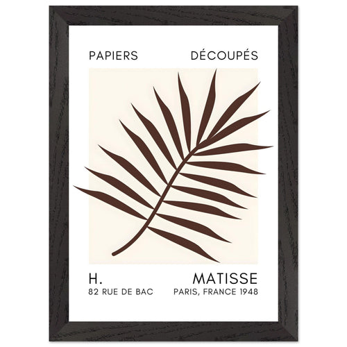 Artfulprints Poster met Lijst Matisse – Floral reef brown   - A4 21x29.7 cm - Bruin