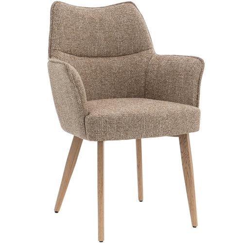 DÉJA Living Eetkamerstoel Zayn - Taupe/Naturel - Zithoogte 47cm - Set van 2 - vtwonen shop