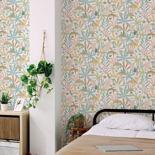 Sanders & Sanders behang jungle dieren groen, blauw en geel - 53 cm x 10.05 m - 640633