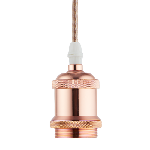 Lighto | Pendel Rosé Goud | Inclusief Lichtbron Rookglas | Vintage | 1.5m Snoer | Met Plafondkap - vtwonen shop