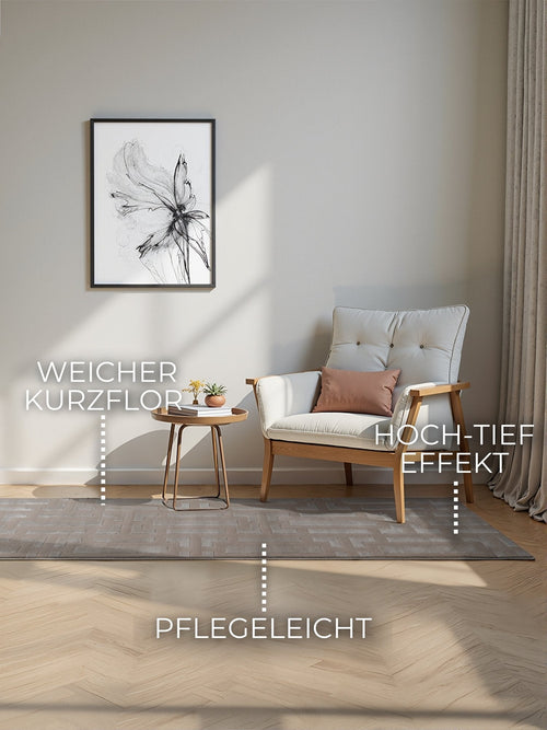 Elle Decoration Perles Shortpile Rug Onyx Beige Cream 200x280 cm