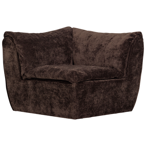 WOOOD hoekelement Baggy - 3D Chenille - Donkerbruin - 81x96x96 - vtwonen shop