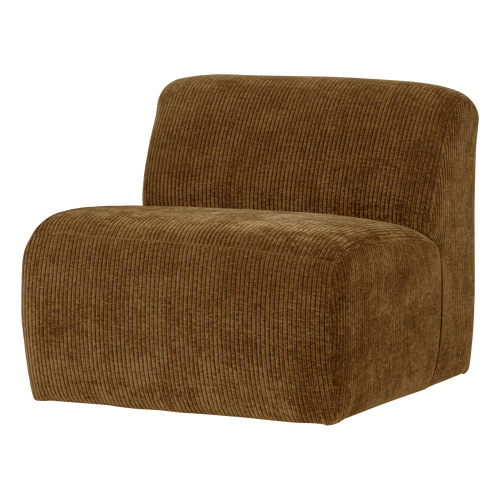 WOOOD 1-zits bank Mojo Base - Ribstof - Honinggeel - 74x84x97