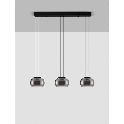 Nova Luce BIOS Hanglamp voor aan het plafond, rookgrijs, matzwart, Triac dimbare LED 25W 1515lm 3000K
