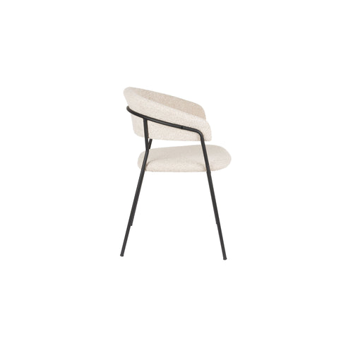 Housecraft Living Zeri Eetkamerstoelen Armleuning Off-white/ Zwart - Set van 2