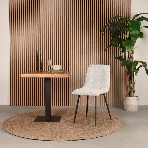 LABEL51 Eetkamerstoel Juul - Champagne Bouclé - Zithoogte 46cm - Set van 2 - vtwonen shop