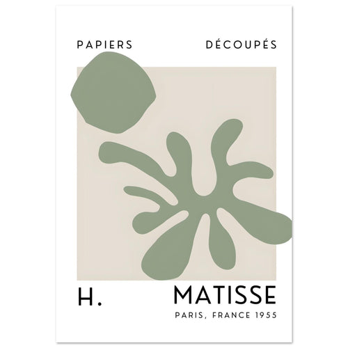 Artfulprints Poster met Lijst Matisse – Echoes of the sea   - 30x40 cm - Groen
